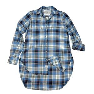 Frank & Eileen Grayson Button Down Plaid Tunic Size XS